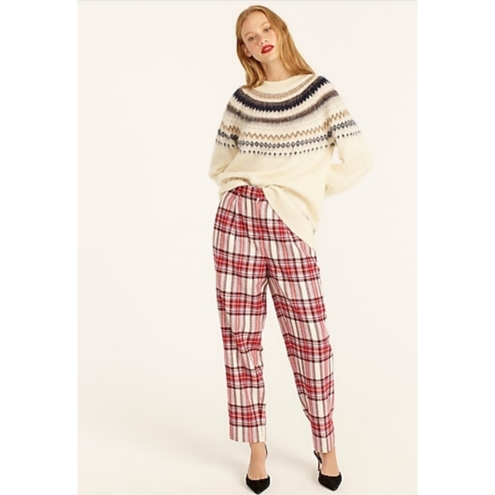 4. J.Crew Tapered-leg wool pant in vintage plaid
